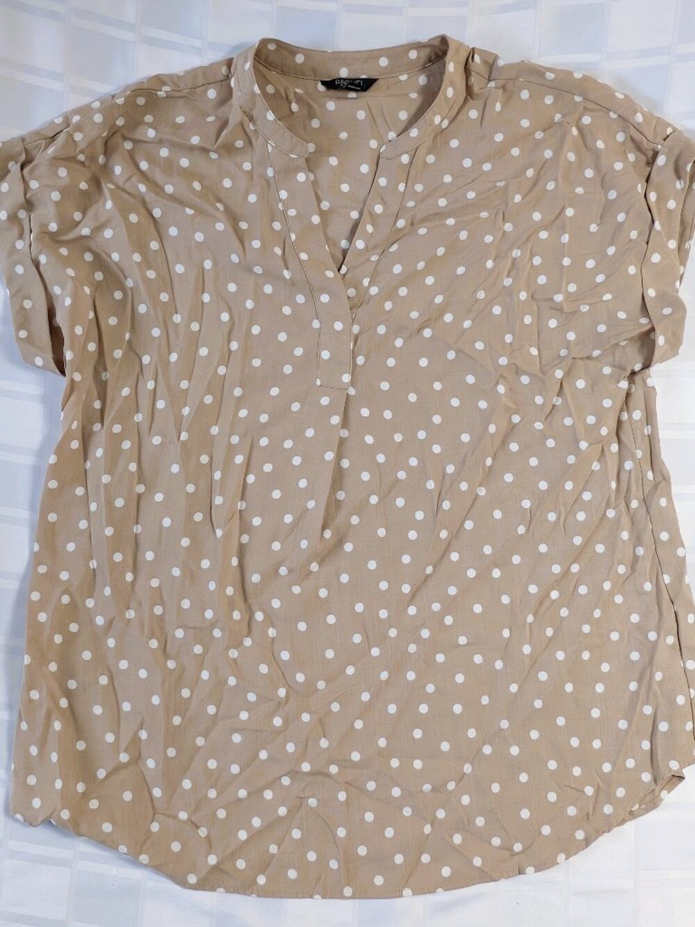 WOMEN'S RACHEL ROY XL SHORT SLEEVE PULLOVER SHIRT DOT FASHION STYLE WEAR